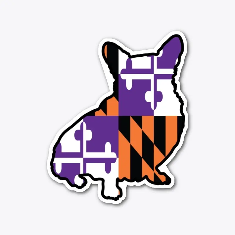 Maryland Flag Corgi (Purple/Orange)